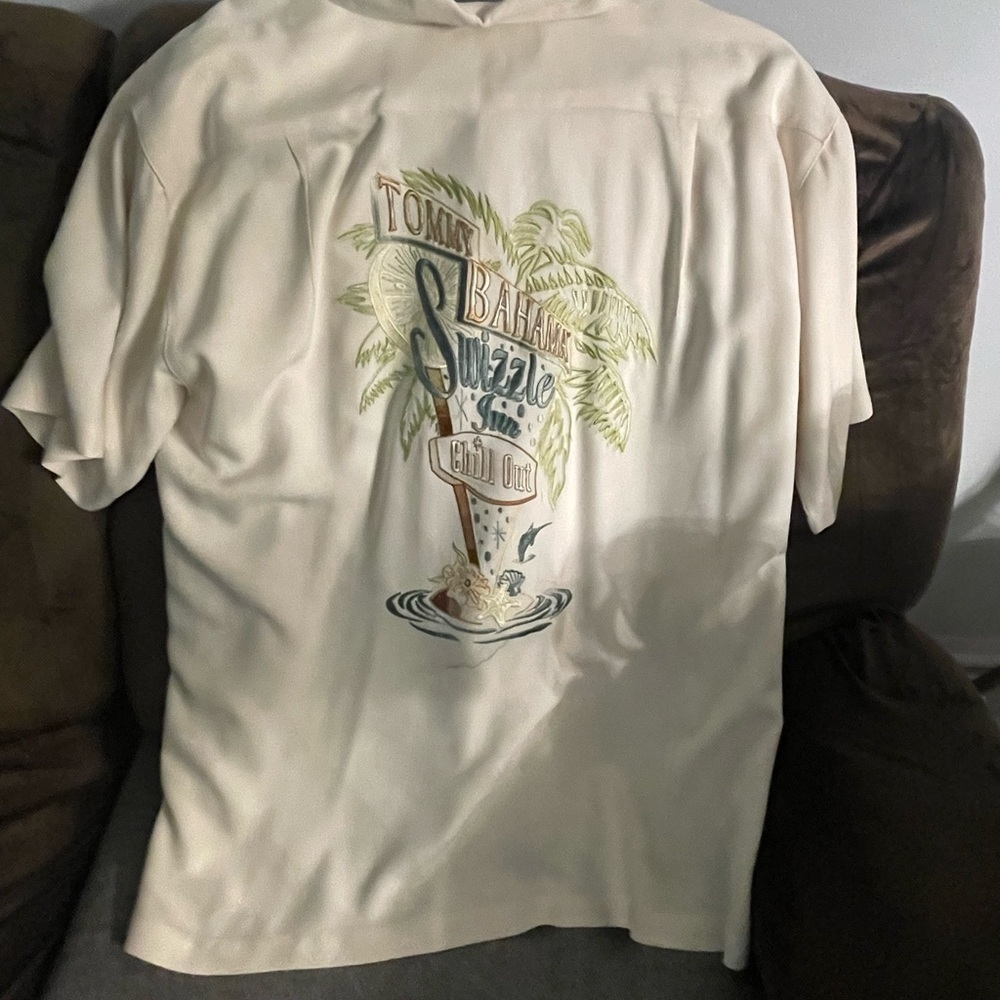 Tommy Bahama Embroidered Shirt Sizzle Inn Chill Out Beige XL
